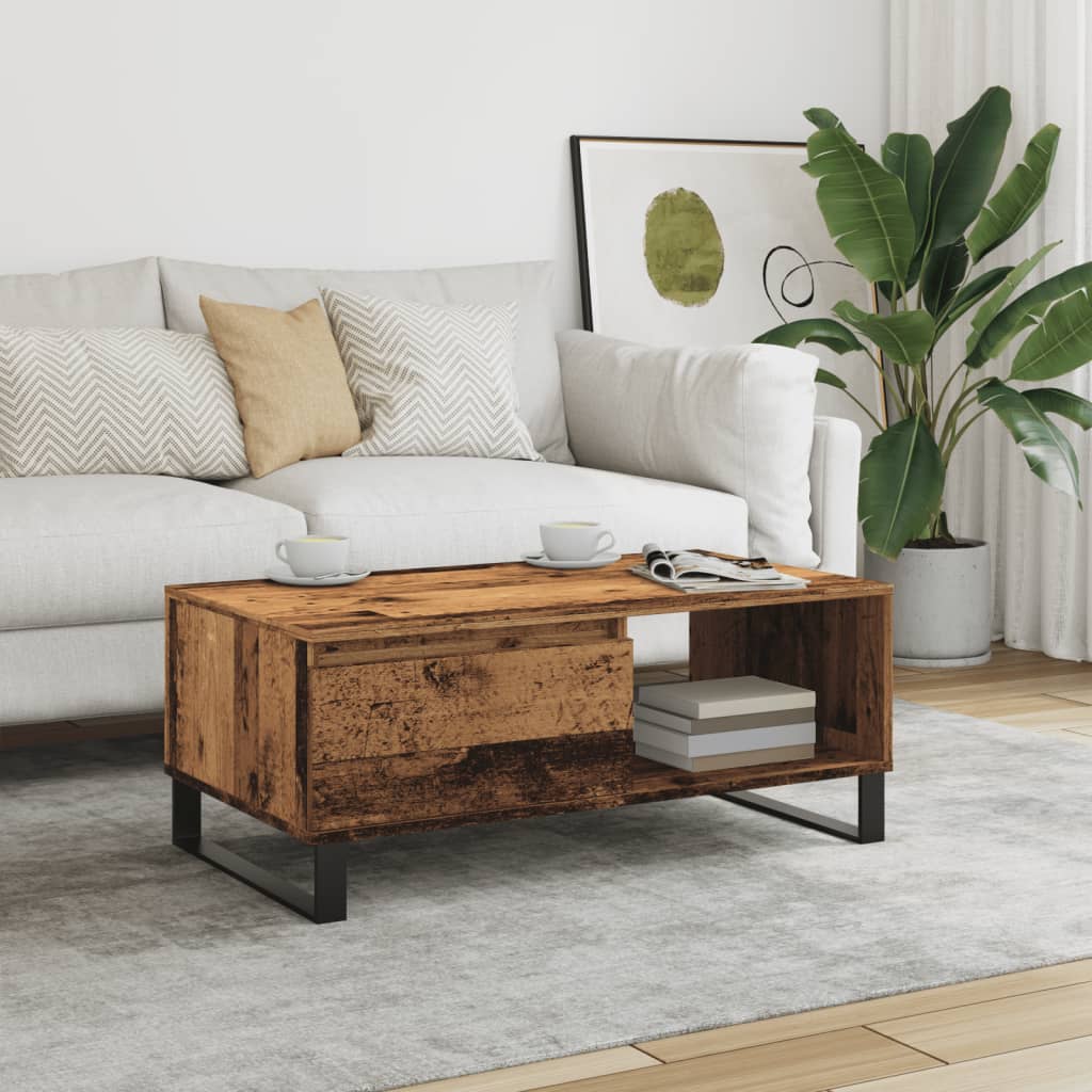 vidaXL Coffee Table Old Wood 90x50x36,5 cm Engineered Wood