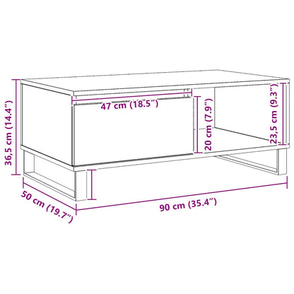 vidaXL Coffee Table Artisan Oak 90x50x36.5 cm Engineered Wood