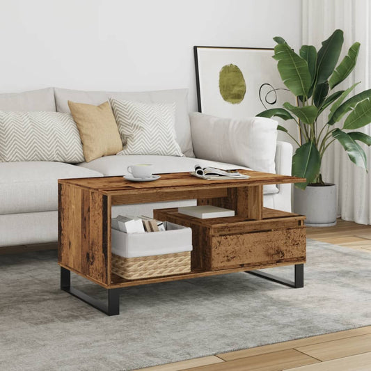 vidaXL Coffee Table Old Wood 90x49x45 cm Engineered Wood
