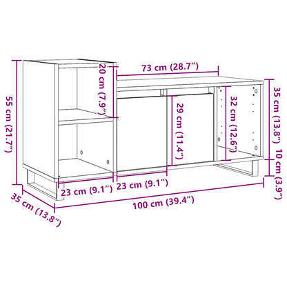 vidaXL TV Cabinet Old Wood 100x35x55 cm Engineered Wood