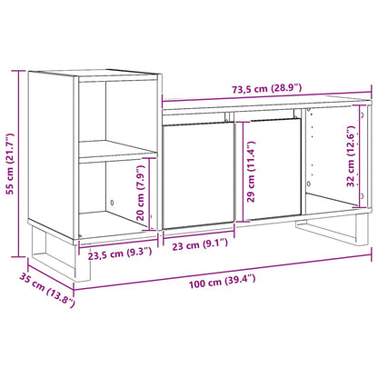 vidaXL TV Cabinet Artisan Oak 100x35x55 cm Engineered Wood