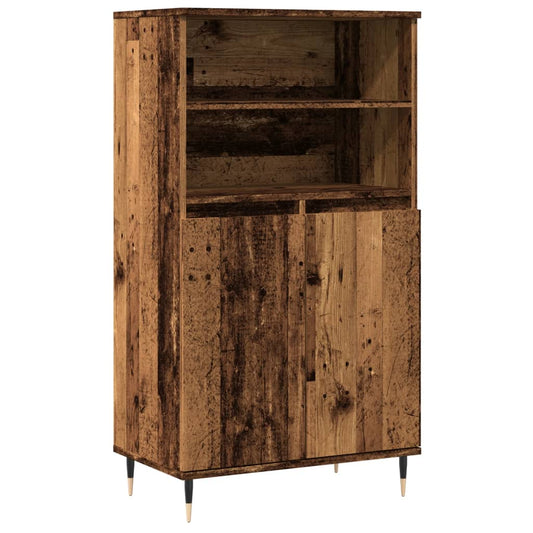 vidaXL Highboard Old Wood 60x36x110 cm Engineered Wood