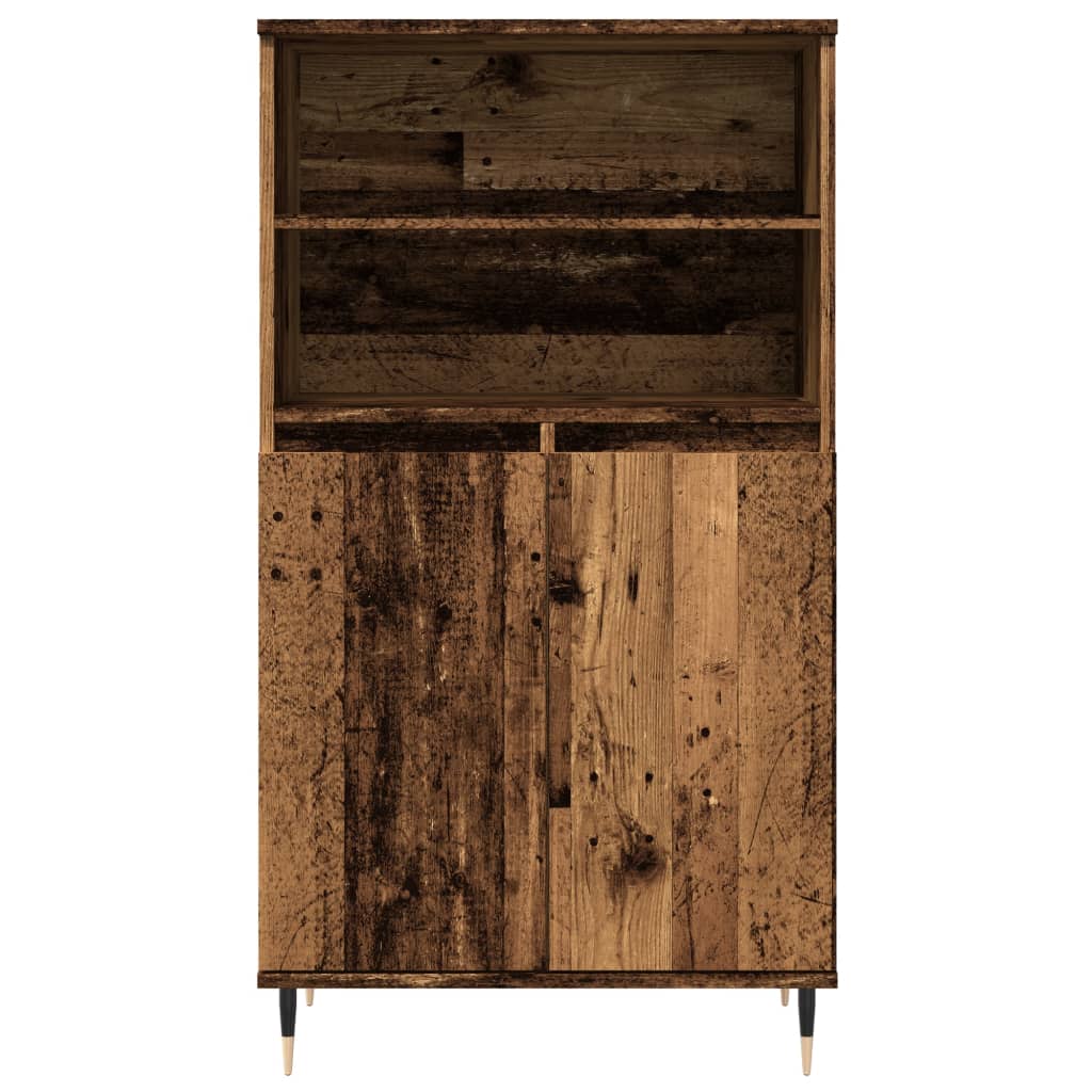 vidaXL Highboard Old Wood 60x36x110 cm Engineered Wood