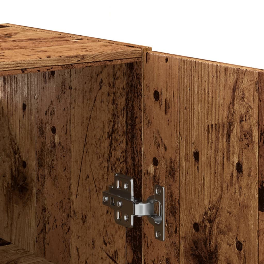 vidaXL Wall Mounted Cabinet Old Wood 69.5x34x90 cm Engineered Wood