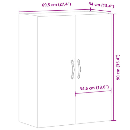 vidaXL Wall Mounted Cabinet Old Wood 69.5x34x90 cm Engineered Wood