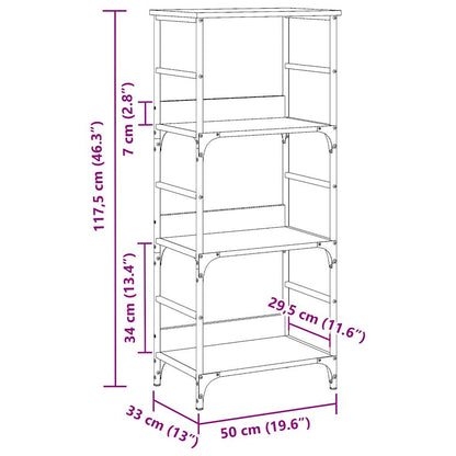 vidaXL Book Cabinet Artisan Oak 50x33x117.5 cm Engineered Wood
