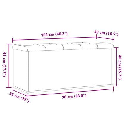 vidaXL Storage Bench Old Wood 102x42x45 cm Engineered Wood