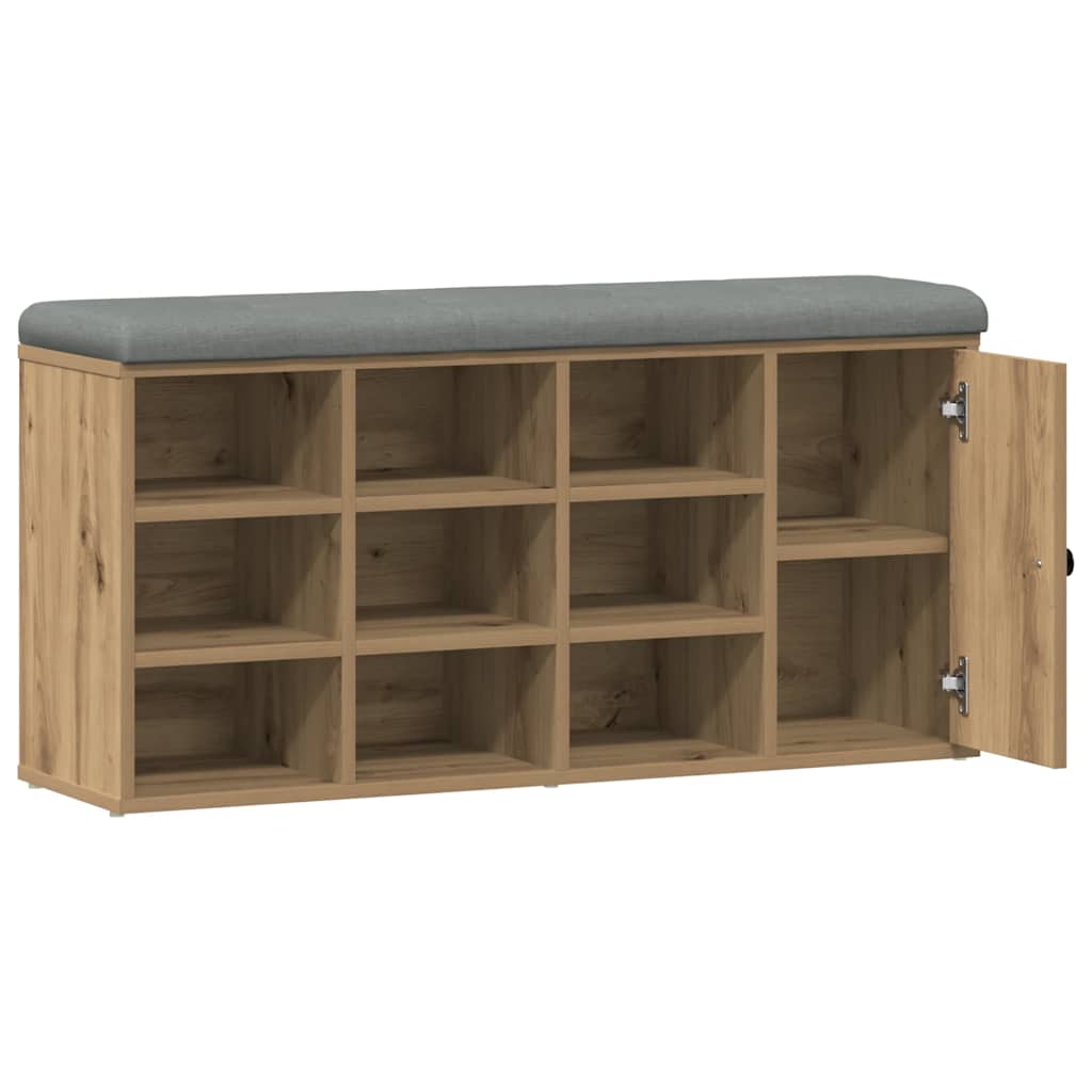 vidaXL Shoe Bench Artisan Oak 102x32x50 cm Engineered Wood