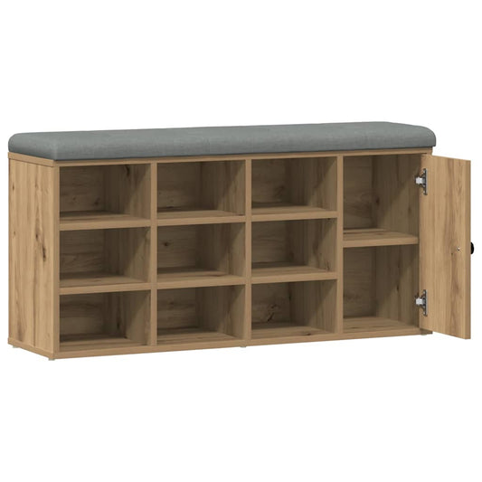 vidaXL Shoe Bench Artisan Oak 102x32x50 cm Engineered Wood