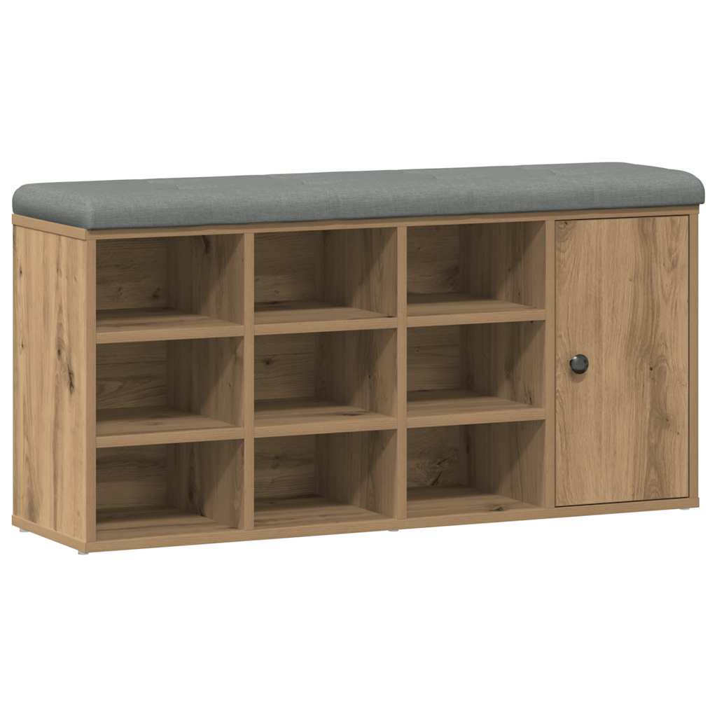 vidaXL Shoe Bench Artisan Oak 102x32x50 cm Engineered Wood