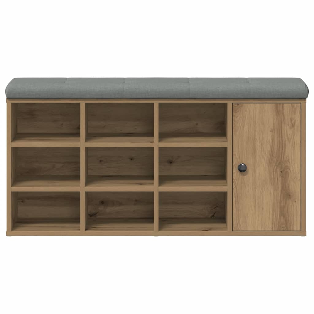 vidaXL Shoe Bench Artisan Oak 102x32x50 cm Engineered Wood