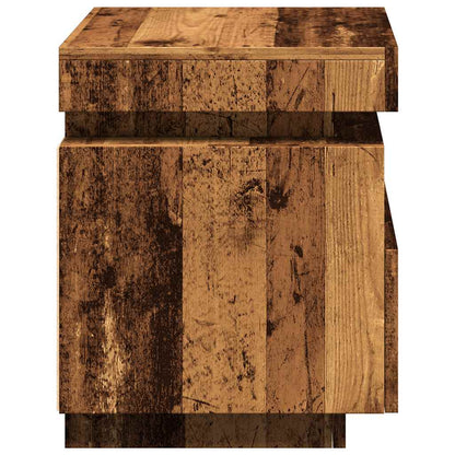vidaXL Bedside Cabinets with LED Lights 2 pcs Old Wood 40x39x48.5 cm