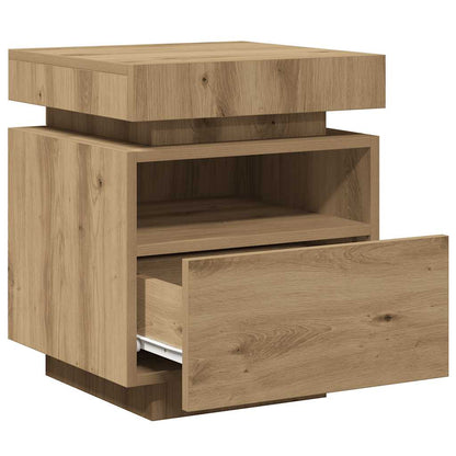 vidaXL Bedside Cabinets with LED Lights 2 pcs Artisan Oak 40x39x48.5cm