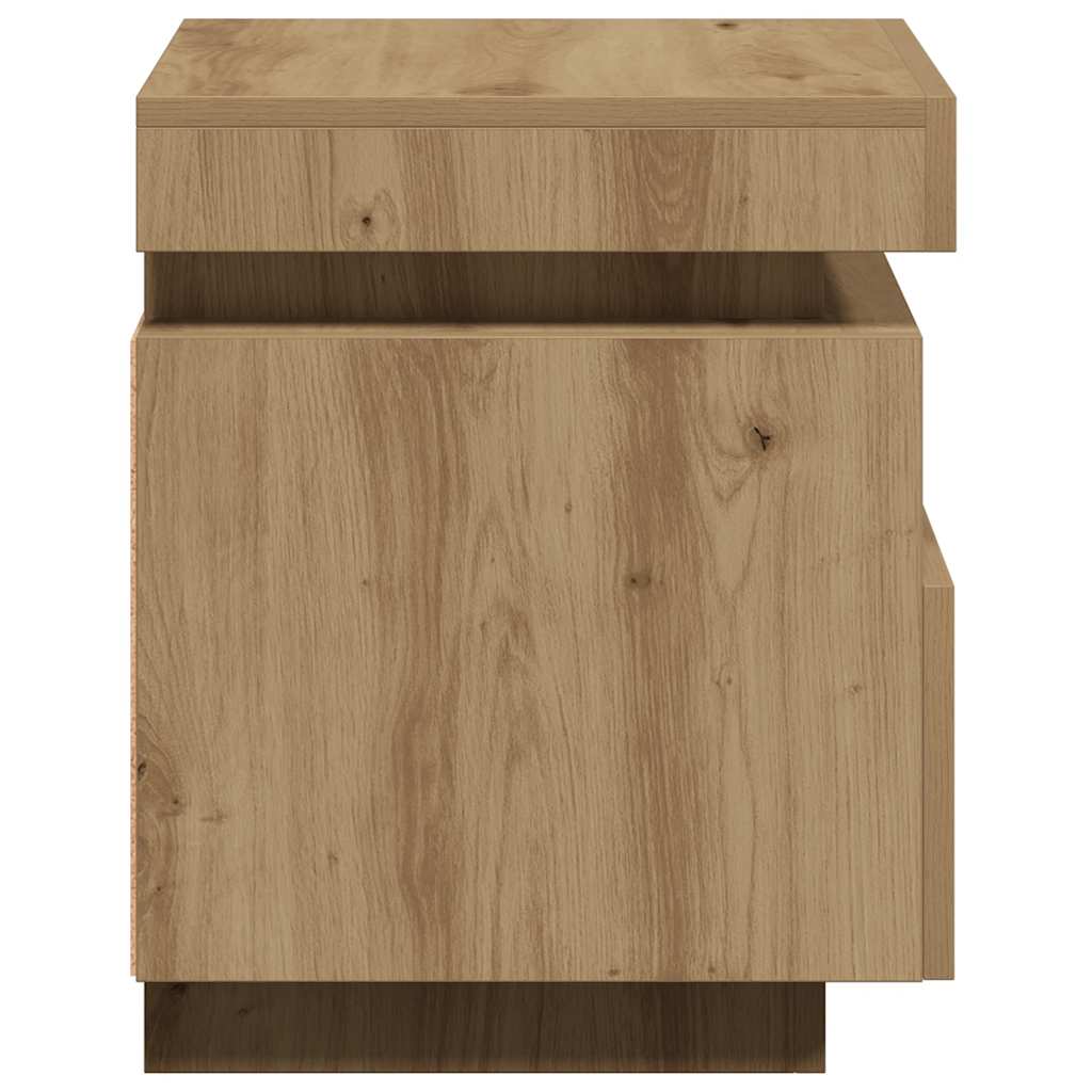 vidaXL Bedside Cabinets with LED Lights 2 pcs Artisan Oak 40x39x48.5cm