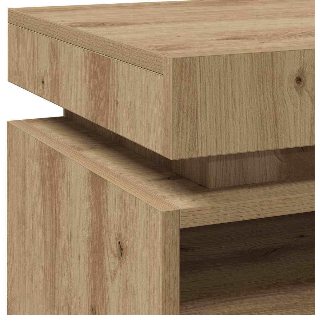 vidaXL Bedside Cabinets with LED Lights 2 pcs Artisan Oak 40x39x48.5cm