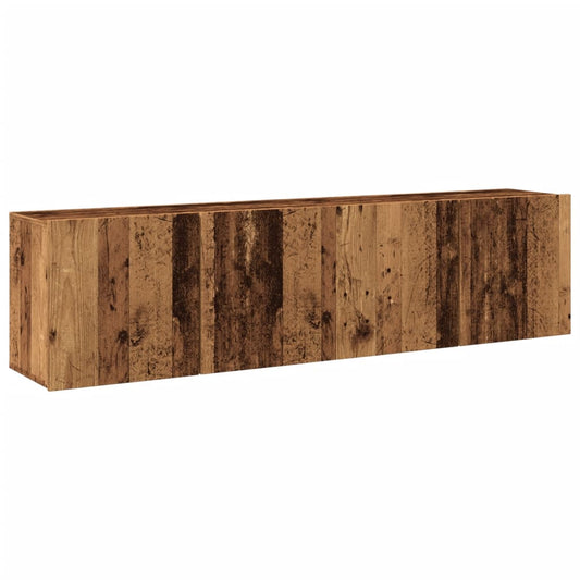 vidaXL 2 Piece Wall-mounted TV Cabinet Set Old Wood 80x30x41 cm