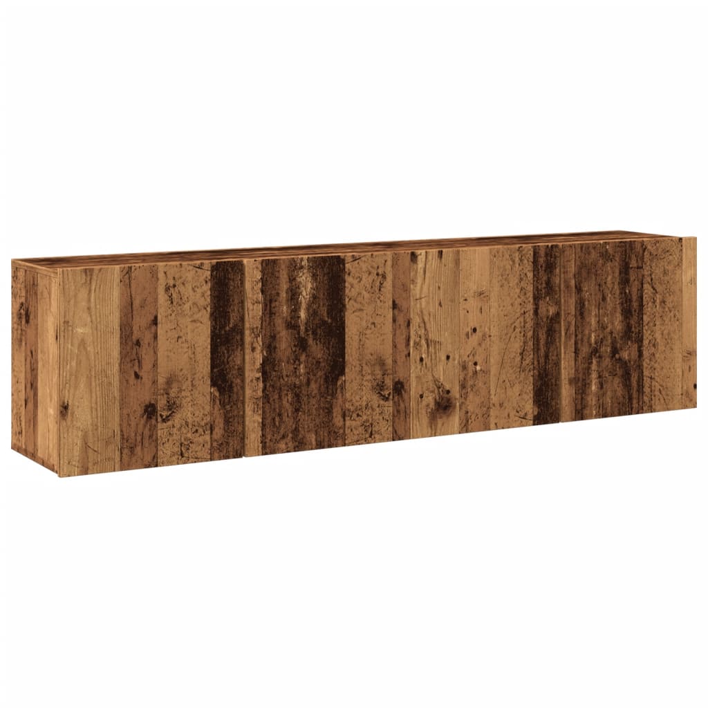 vidaXL 2 Piece Wall-mounted TV Cabinet Set Old Wood 80x30x41 cm