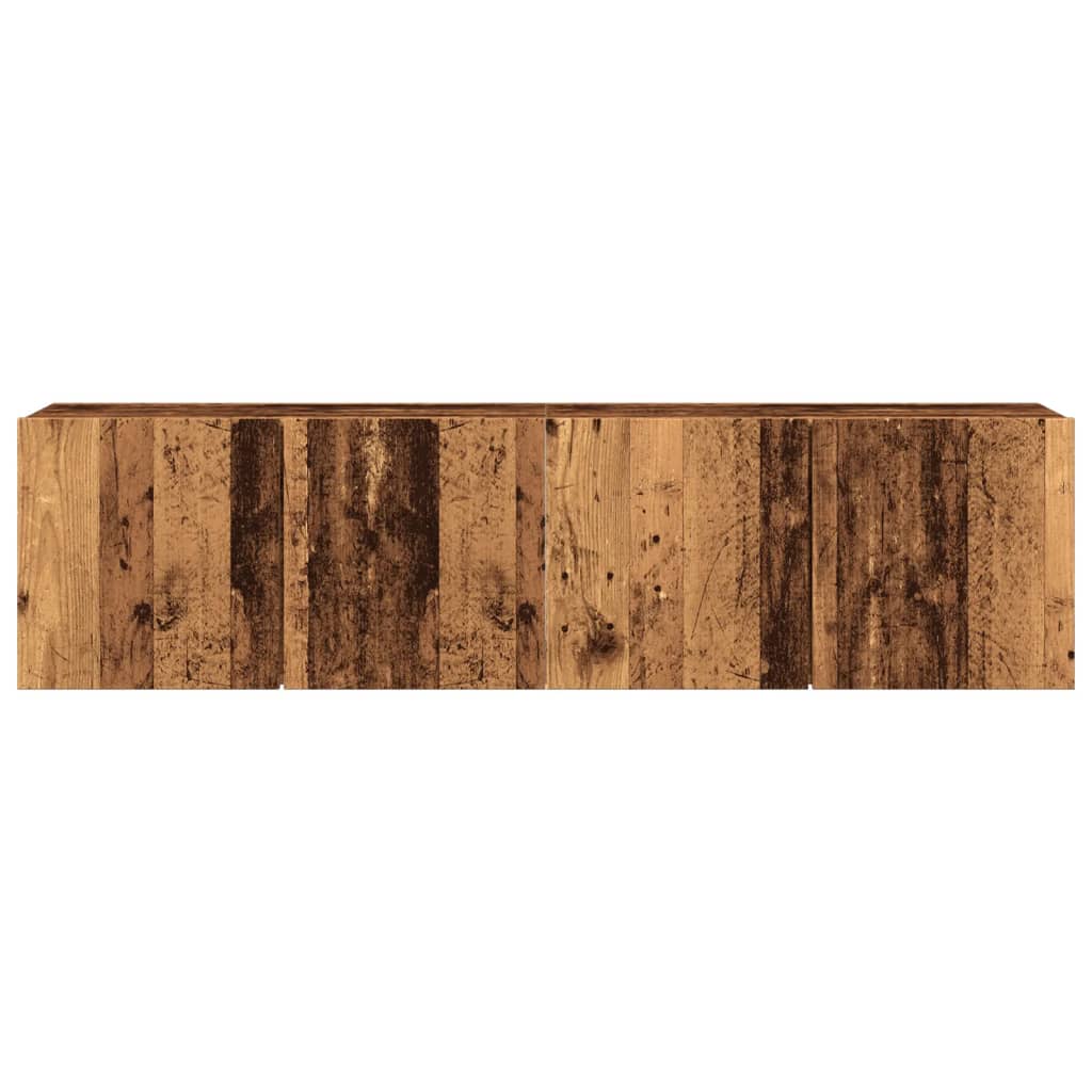 vidaXL 2 Piece Wall-mounted TV Cabinet Set Old Wood 80x30x41 cm