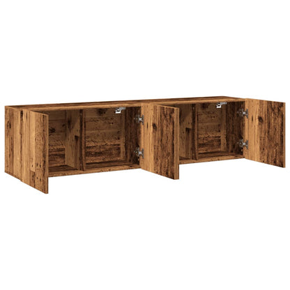 vidaXL 2 Piece Wall-mounted TV Cabinet Set Old Wood 80x30x41 cm
