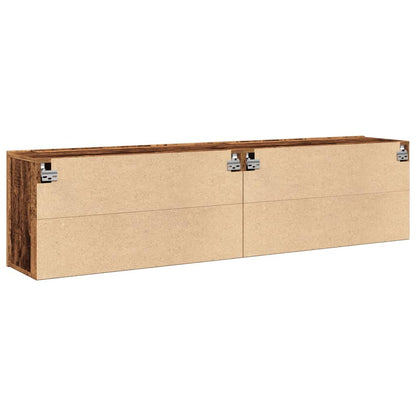 vidaXL 2 Piece Wall-mounted TV Cabinet Set Old Wood 80x30x41 cm