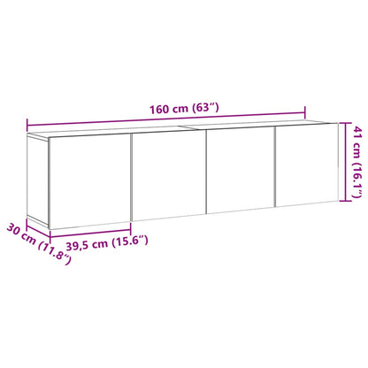 vidaXL 2 Piece Wall-mounted TV Cabinet Set Old Wood 80x30x41 cm