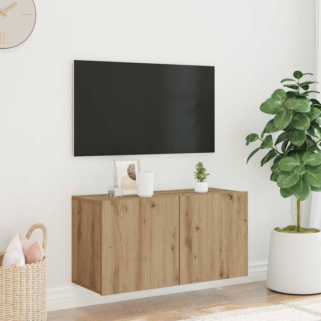 vidaXL TV Cabinet Wall-mounted Artisian Oak 80x30x41 cm