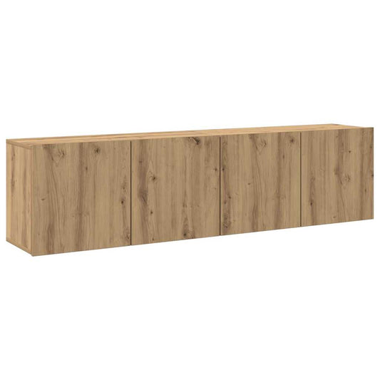 vidaXL 2 Piece Wall-mounted TV Cabinet Set Artisian Oak 80x30x41 cm