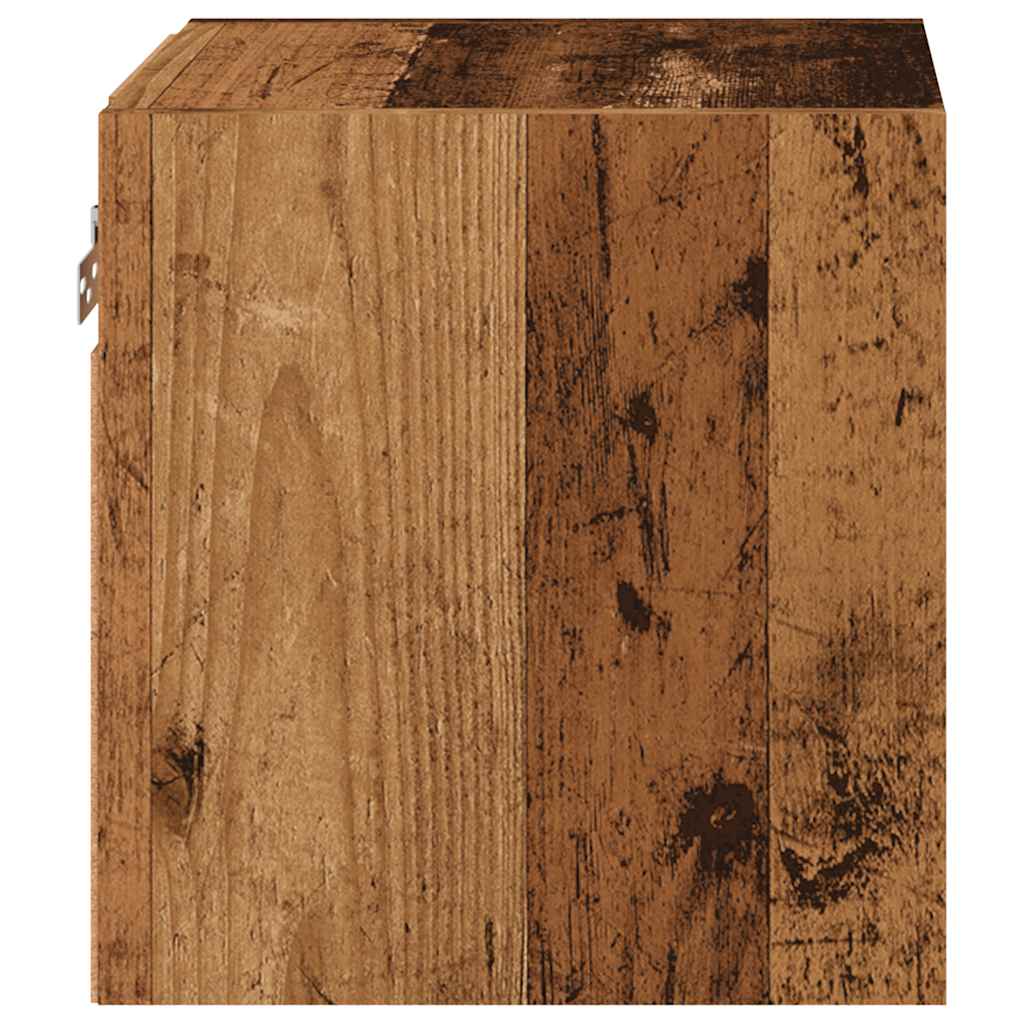 vidaXL TV Wall Cabinets with LED Lights 2 pcs Old Wood 30x28,5x30 cm