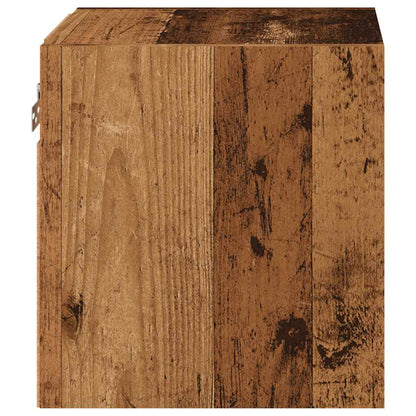 vidaXL TV Wall Cabinets with LED Lights 2 pcs Old Wood 30x28,5x30 cm