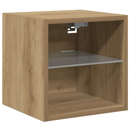 vidaXL TV Wall Cabinet with LED Lights Artisan Oak 30x28.5x30 cm