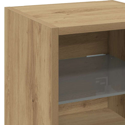 vidaXL TV Wall Cabinets with LED Lights 2 pcs Artisan Oak 30x28,5x30 cm