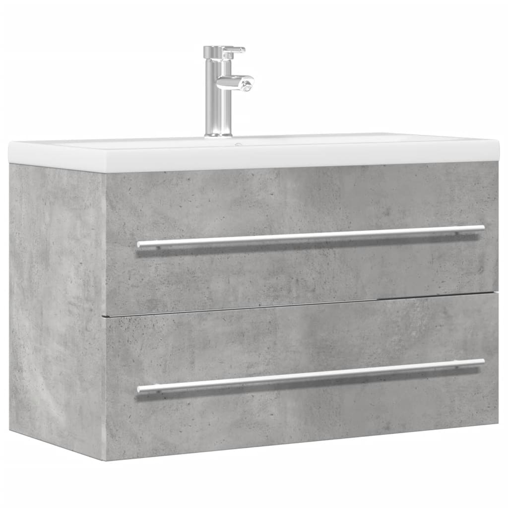 vidaXL Sink Cabinet Concrete Grey 80x38,5x48 cm Engineered Wood