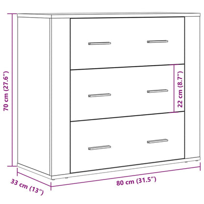 vidaXL Sideboard Old Wood 80x33x70 cm Engineered Wood
