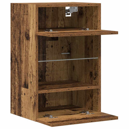 vidaXL Wall Cabinets with LED Lights for TV 2 pcs Old Wood 40x30x60,5 cm
