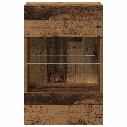 vidaXL Wall Cabinets with LED Lights for TV 2 pcs Old Wood 40x30x60,5 cm
