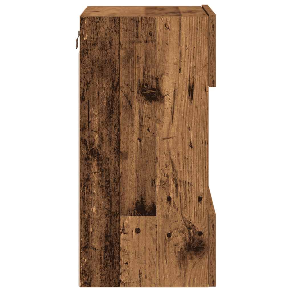 vidaXL Wall Cabinets with LED Lights for TV 2 pcs Old Wood 40x30x60,5 cm