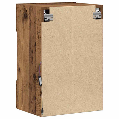 vidaXL Wall Cabinets with LED Lights for TV 2 pcs Old Wood 40x30x60,5 cm