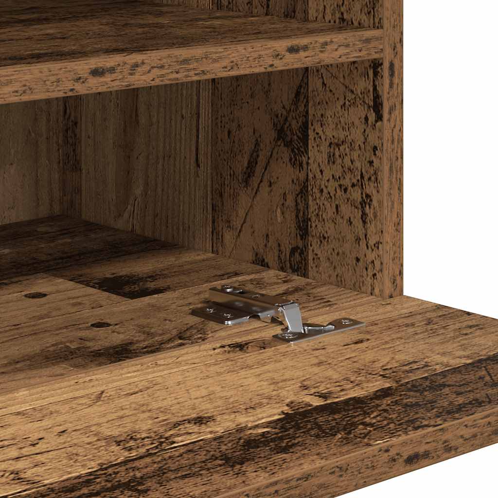 vidaXL Wall Cabinets with LED Lights for TV 2 pcs Old Wood 40x30x60,5 cm