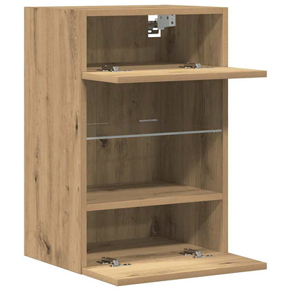 vidaXL Wall Cabinets with LED Lights for TV 2 pcs Artisan Oak 40x30x60,5 cm