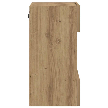 vidaXL Wall Cabinets with LED Lights for TV 2 pcs Artisan Oak 40x30x60,5 cm