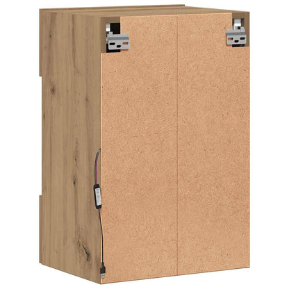 vidaXL Wall Cabinets with LED Lights for TV 2 pcs Artisan Oak 40x30x60,5 cm