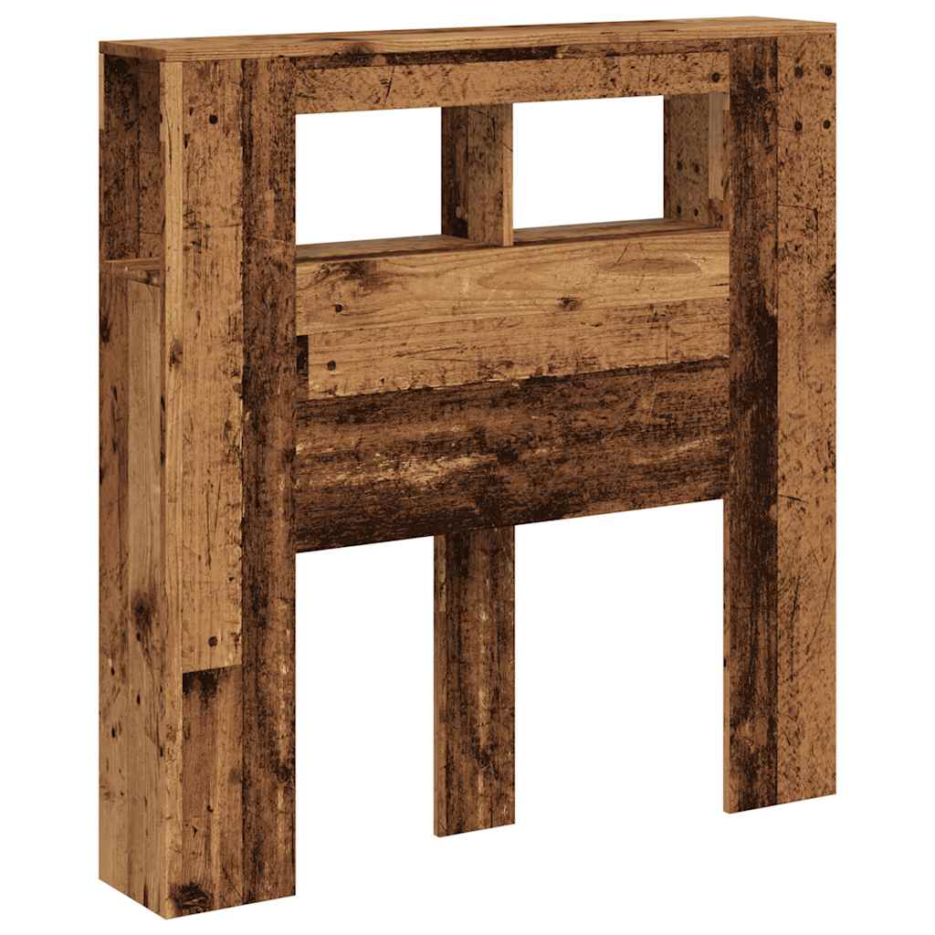 vidaXL LED Headboard Old Wood 100x18,5x103,5 cm Engineered Wood