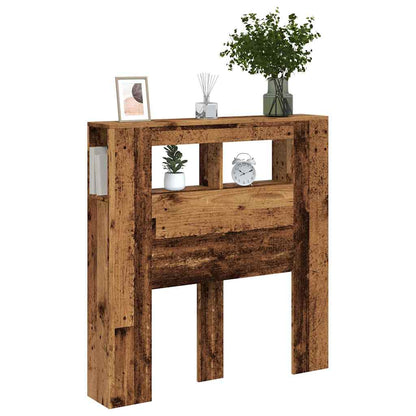 vidaXL LED Headboard Old Wood 100x18,5x103,5 cm Engineered Wood