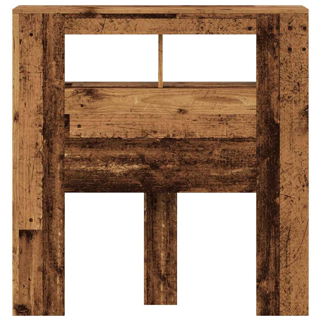 vidaXL LED Headboard Old Wood 100x18,5x103,5 cm Engineered Wood
