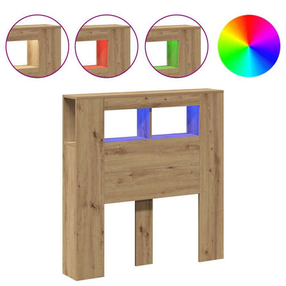 vidaXL LED Headboard Artisan Oak 100x18,5x103,5 cm Engineered Wood