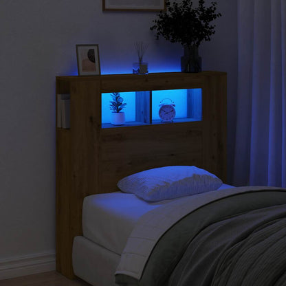 vidaXL LED Headboard Artisan Oak 100x18,5x103,5 cm Engineered Wood