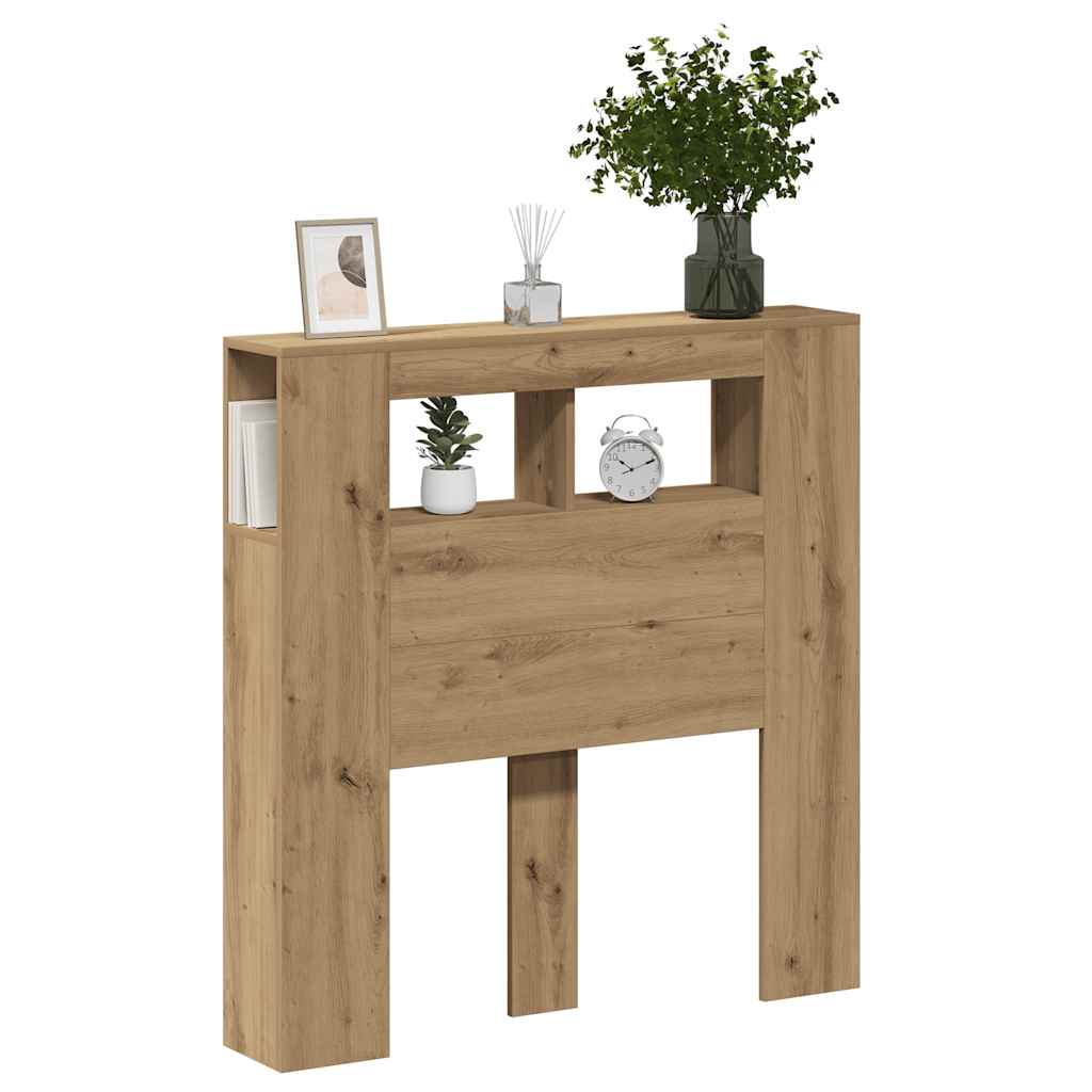 vidaXL LED Headboard Artisan Oak 100x18,5x103,5 cm Engineered Wood