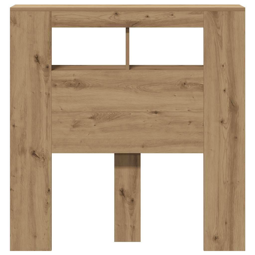 vidaXL LED Headboard Artisan Oak 100x18,5x103,5 cm Engineered Wood