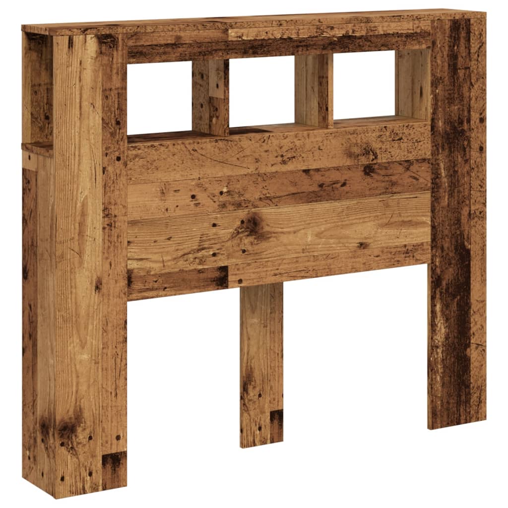 vidaXL LED Headboard Old Wood 120x18.5x103.5 cm Engineered Wood