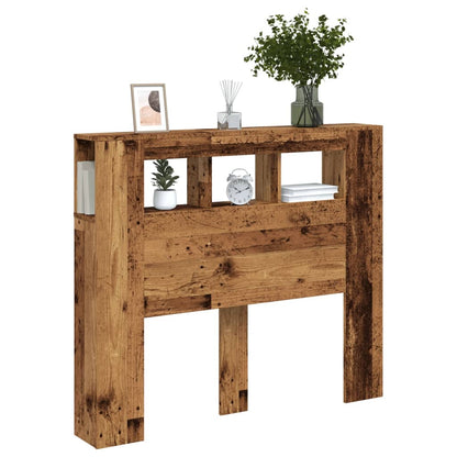 vidaXL LED Headboard Old Wood 120x18,5x103,5 cm Engineered Wood